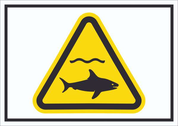 Schild Warnung Haie Symbol