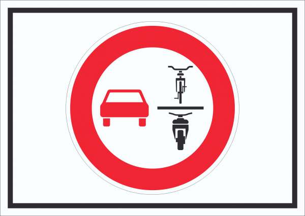 Überholverbot von einspurigen KFZ Symbol Schild