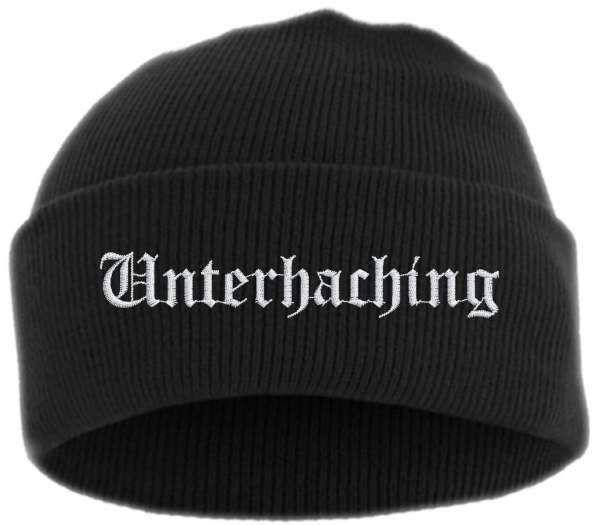 Unterhaching Umschlagmütze - Altdeutsch - Bestickt - Mütze mit breitem Umschlag
