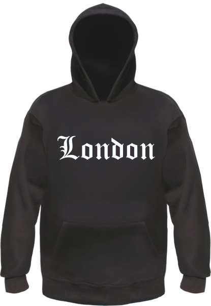 London Kapuzensweatshirt - Altdeutsch bedruckt - Hoodie Kapuzenpullover