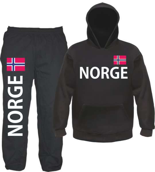 Norge Jogginganzug - bedruckt mit Flagge - Jogginghose und Hoodie