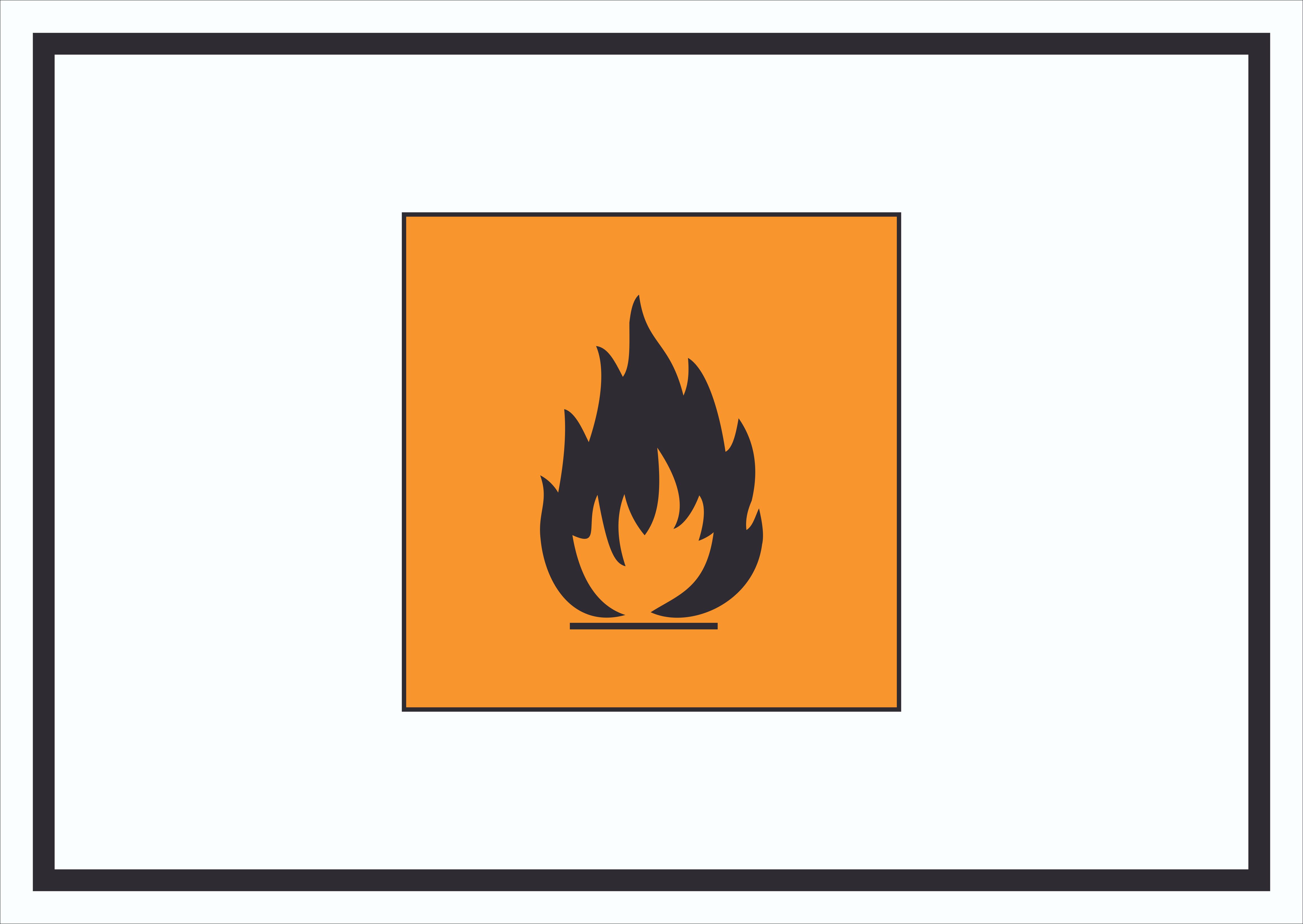 Aufkleber Quadrat Gefahrensymbol Entzündbar Symbol Brand Flamme 