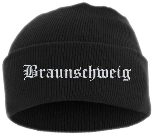 Braunschweig Umschlagmütze - Altdeutsch - Bestickt - Mütze mit breitem Umschlag