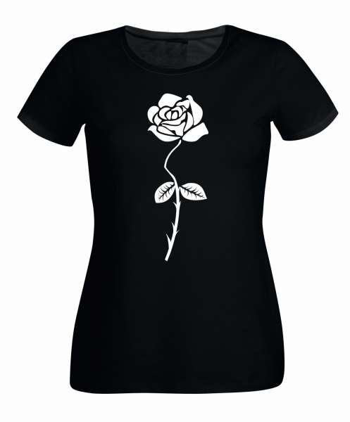 Rose Aufdruck s/w Varianten Damen T-Shirt