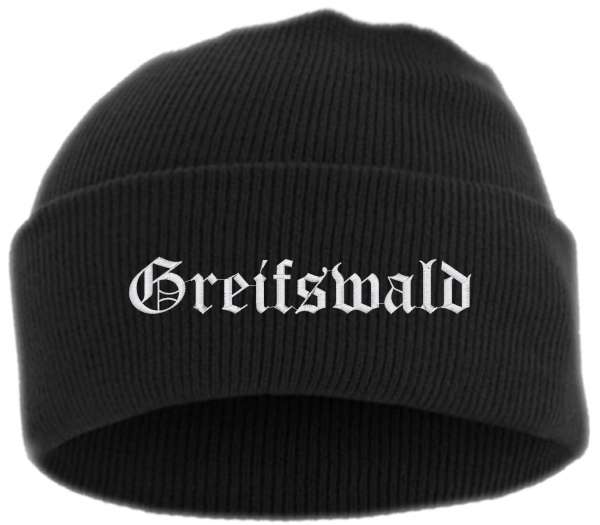 Greifswald Umschlagmütze - Altdeutsch - Bestickt - Mütze mit breitem Umschlag