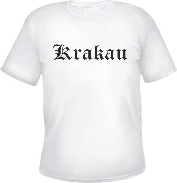 Krakau Herren T-Shirt - Altdeutsch - Weißes Tee Shirt