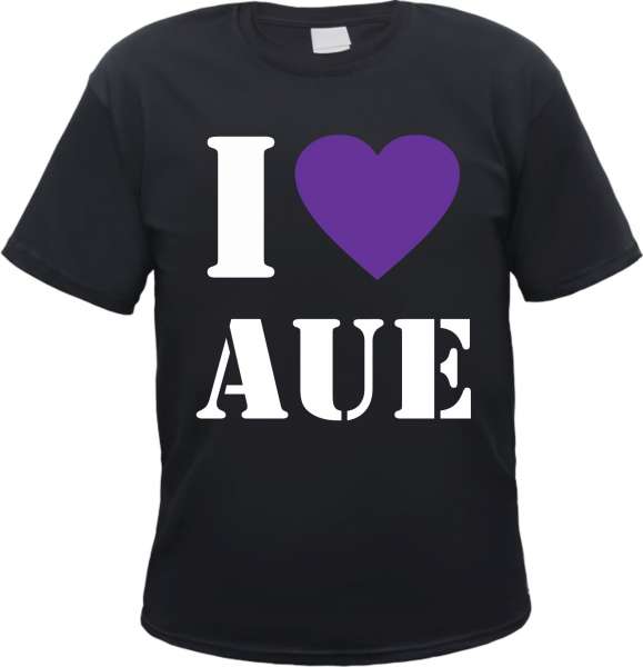 Aue Herren T-Shirt - Tee Shirt - I Love Aue