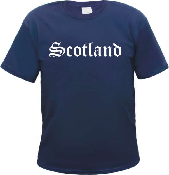 Scotland Herren T-Shirt - Altdeutsch - Blaues Tee Shirt