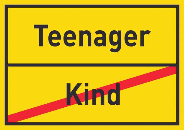 Teenager Kind Schild Ortsschild