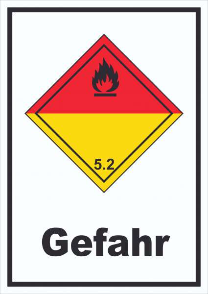 Schild Organische Peroxide Gefahr explosiv hochkant