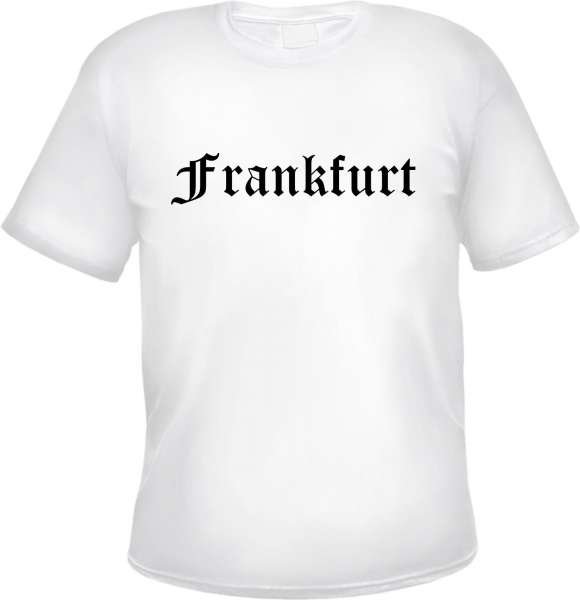 Frankfurt Herren T-Shirt - Altdeutsch - Weißes Tee Shirt