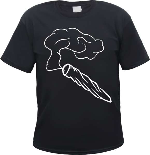 Funshirt mit Joint Motiv - Tüte - T-Shirt - bedruckt - Tee Shirt Cannabis Rauchen