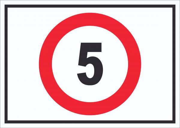Tempo 5 km/h Geschwindigkeitsbegrenzung Schild Symbol