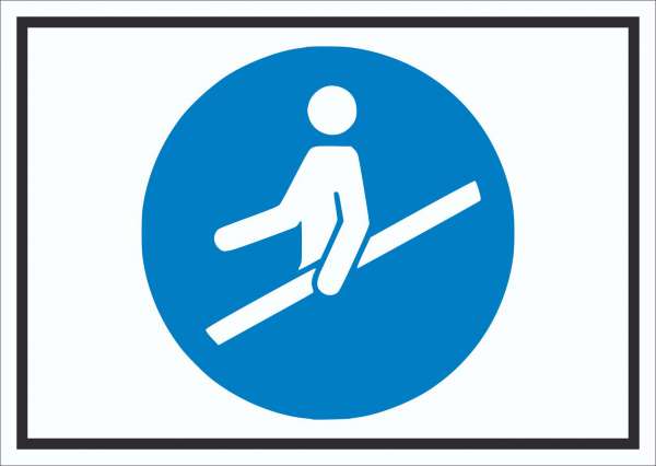 Handlauf benutzen Symbol Schild