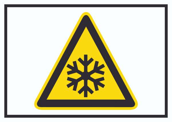 Achtung Kälte Symbol Schild