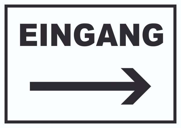 Eingang rechts Schild