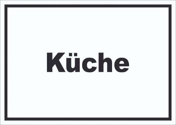 Küche Schild mit Text Kitchen cucina waagerecht