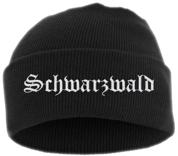 Schwarzwald Umschlagmütze - Altdeutsch - Bestickt - Mütze mit breitem Umschlag