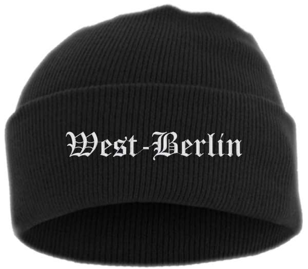 West-Berlin Umschlagmütze - Altdeutsch - Bestickt - Mütze mit breitem Umschlag