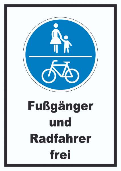 Fußgänger und Radfahrer frei Schild