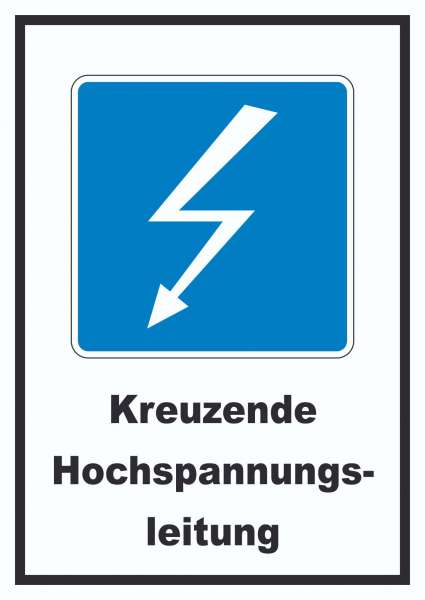 Hochspannungsleitung Kreuzt Symbol und Text