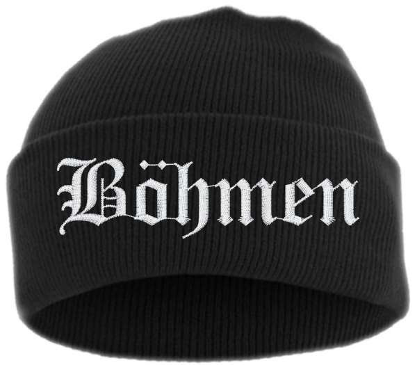 Böhmen Umschlagmütze - Altdeutsch - Bestickt - Mütze mit breitem Umschlag