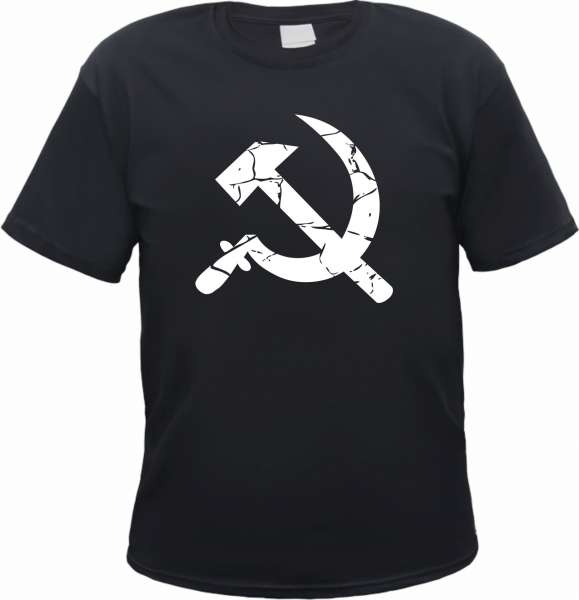 Hammer und Sichel Herren T-Shirt - Aufdruck s/w - Tee Shirt
