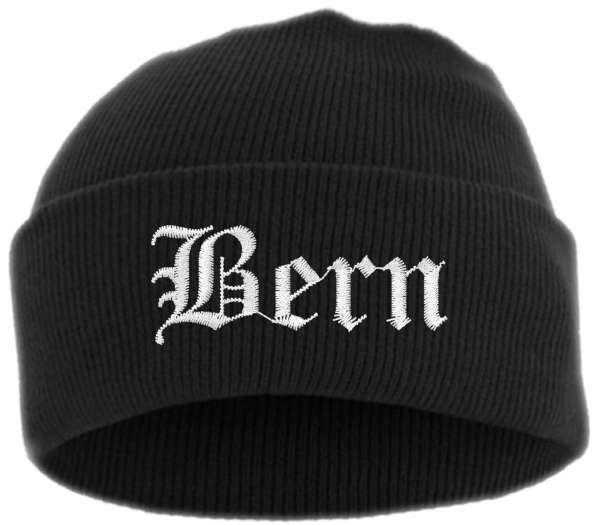 Bern Umschlagmütze - Altdeutsch - Bestickt - Mütze mit breitem Umschlag
