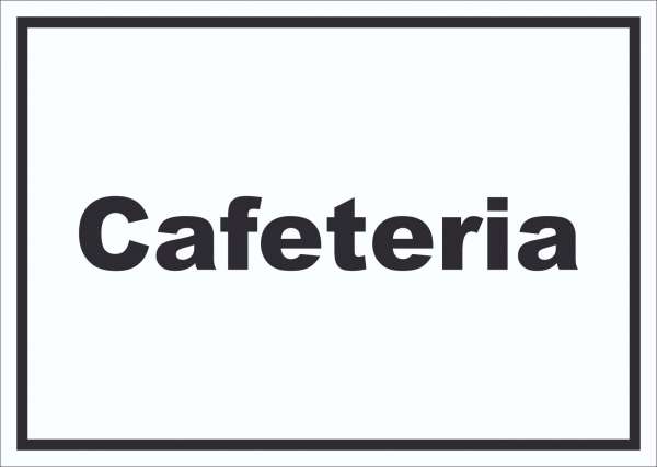 Cafeteria Schild mit Text Restaurant mit Selbstbedienung waagerecht