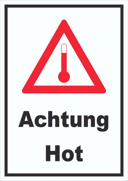 Schild Gefahrgutklasse Hot Heiß hochkant