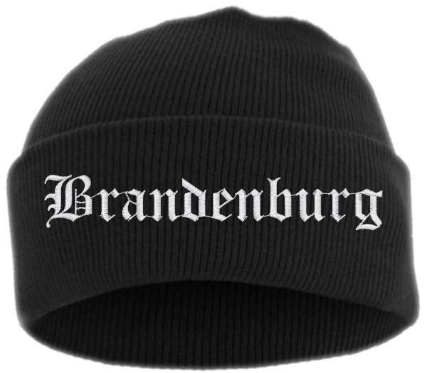 Brandenburg Umschlagmütze - Altdeutsch - Bestickt - Mütze mit breitem Umschlag