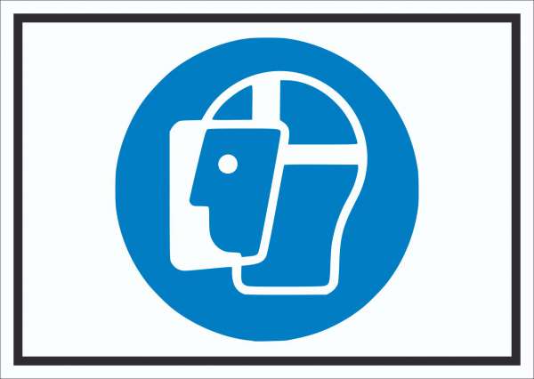 Gesichtsschutz benutzen Symbol Schild