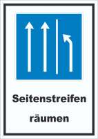 Schild Seitenstreifen räumen Schild Seitenstreifen räumen
