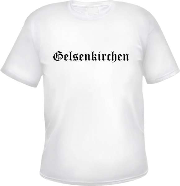 Gelsenkirchen Herren T-Shirt - Altdeutsch - Weißes Tee Shirt