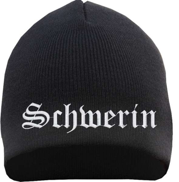 Schwerin Beanie Mütze - Altdeutsch - Bestickt - Strickmütze Wintermütze