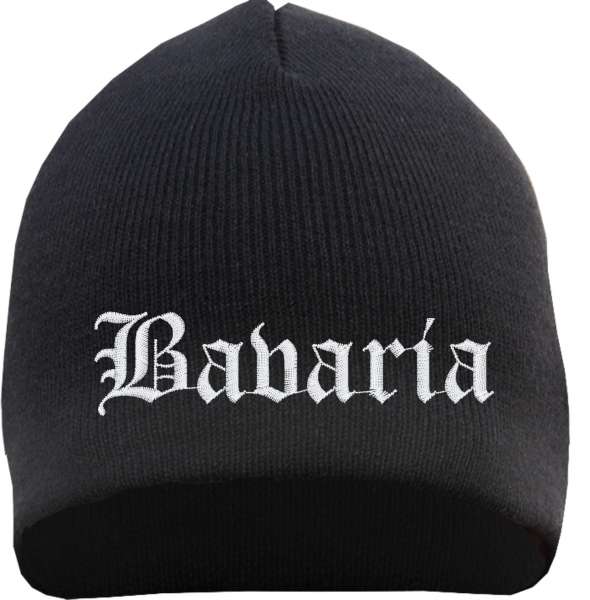 Bavaria Beanie Mütze - Altdeutsch - Bestickt - Strickmütze Wintermütze