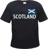 Scotland Herren T-Shirt - Blockschrift mit Flagge - Tee Shirt Scotland Herren T-Shirt - Blockschrift mit Flagge - Tee Shirt