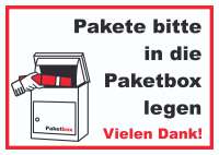 Pakete Paketbox Schild Pakete Paketbox Schild