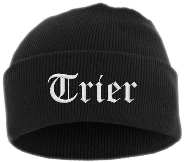 Trier Umschlagmütze - Altdeutsch - Bestickt - Mütze mit breitem Umschlag