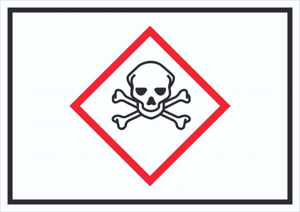 Schild akut toxisch Symbol Toxizität Totenkopf