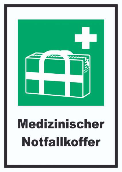 Medizinischer Notfallkoffer Schild