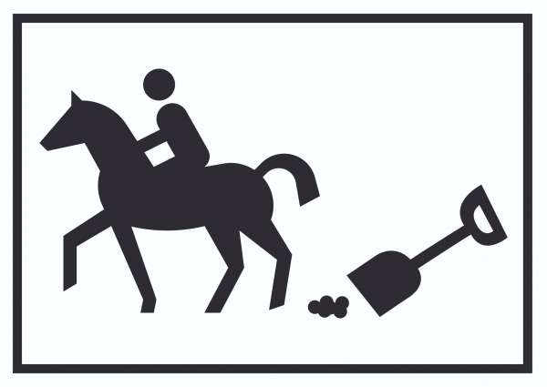 Bitte abäppeln Symbol Schild Pferde Reitplatz