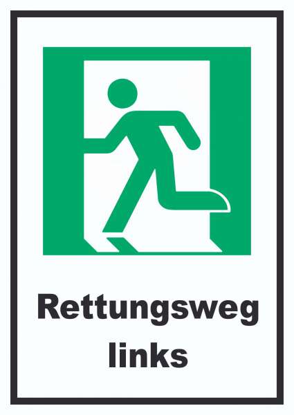 Rettungsweg links Schild