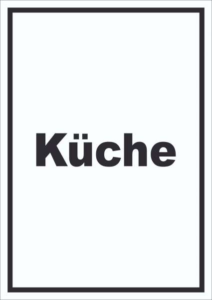 Küche Schild mit Text Kitchen cucina hochkant