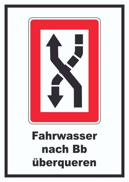 Fahrwasser nach Backbord zu überqueren Symbol und Text