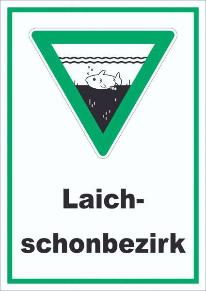 Laichschonbezirk Schild