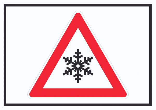 Achtung Frost Schnee Eis Symbol Schild