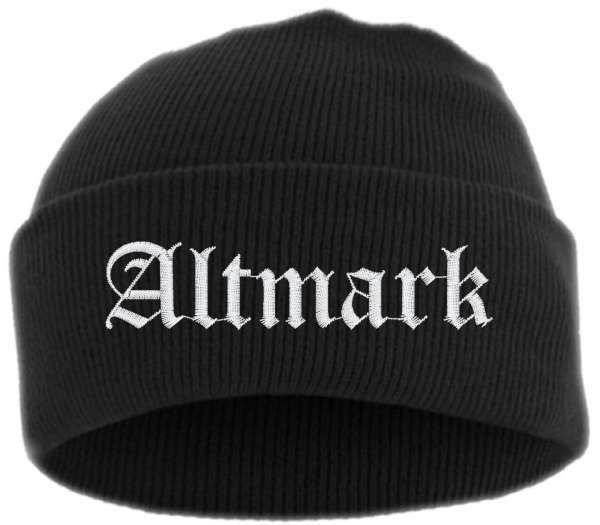 Altmark Umschlagmütze - Altdeutsch - Bestickt - Mütze mit breitem Umschlag