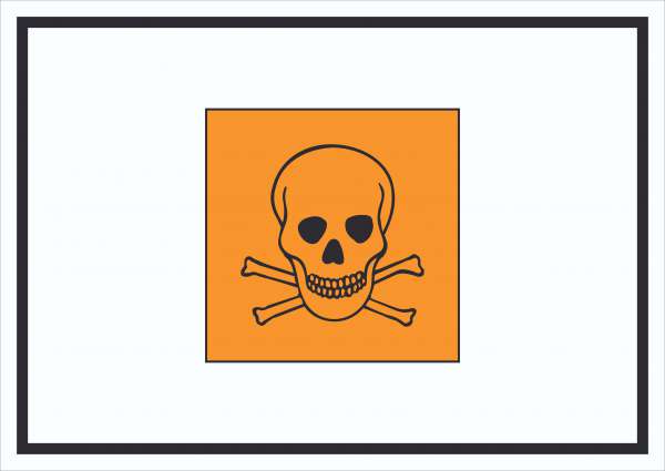 Schild Gefahrensymbol giftig Symbol Totenkopf