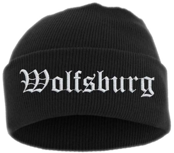 Wolfsburg Umschlagmütze - Altdeutsch - Bestickt - Mütze mit breitem Umschlag
